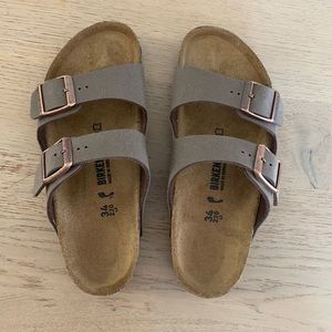Birkenstocks- tan, worn once